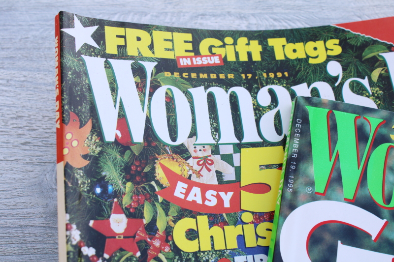 photo of lot 90s vintage Woman's Day Christmas magazines baking, holiday recipes, tons of ads! #9